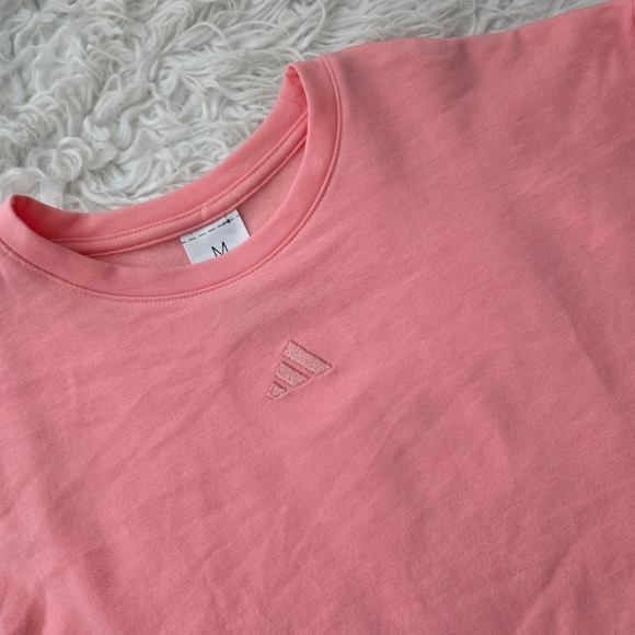 adidas Girls' Embroidered Training Lightweight Long Sleeve Pullover. Semi Pink. - Picture 2 of 8